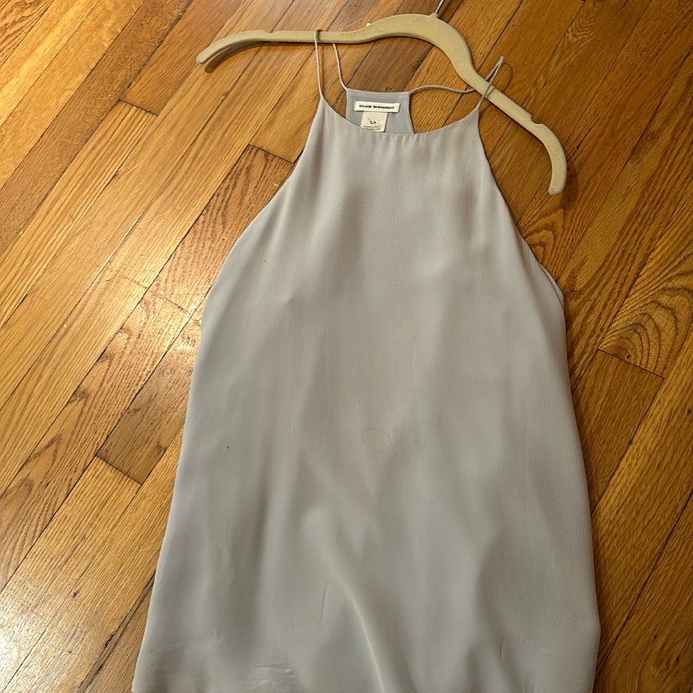 Club Monaco Women’s 100% Silk Sleeveless halter Tank Top Blouse - light blue